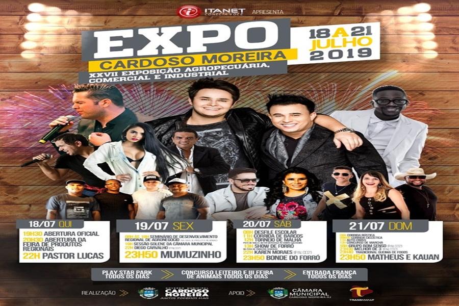 Exposição de Cardoso Moreira, RJ, terá shows gratuitos de Mumuzinho e Matheus e Kauan