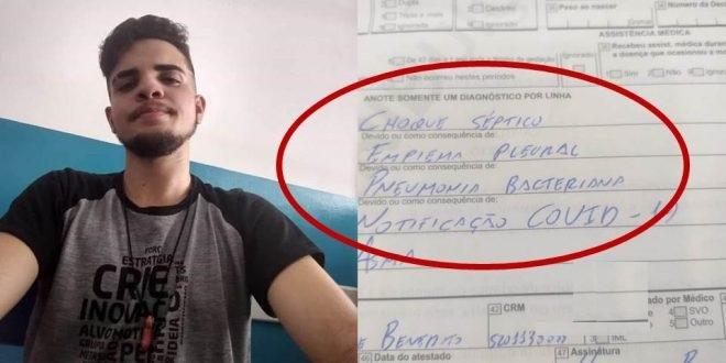 Jovem morre em São Fidélis e laudo aponta notificação para Covid-19; família contesta.