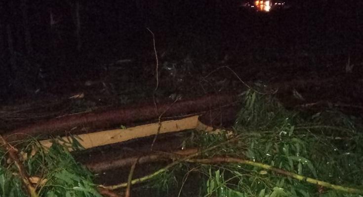 Temporal com granizo e vendaval causam estragos em Porciúncula.