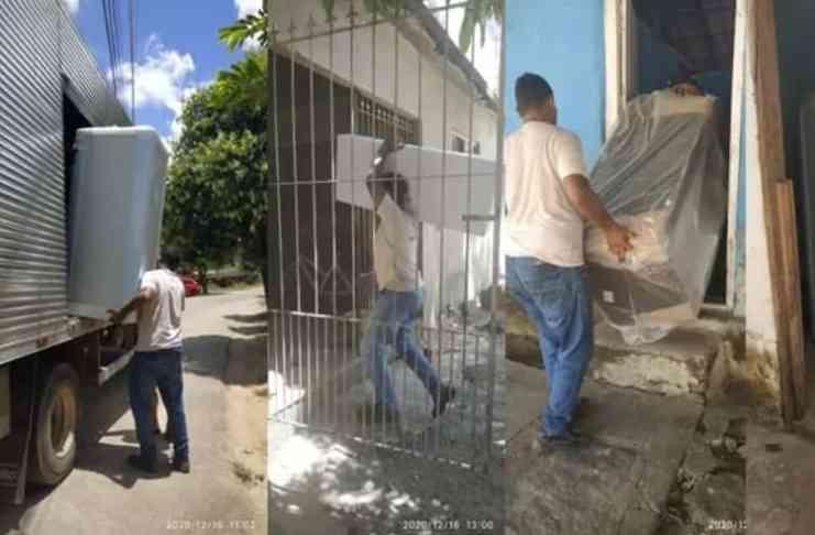 Famílias atingidas pelas chuvas em S.J. do Paraíso recebem móveis e eletrodomésticos.