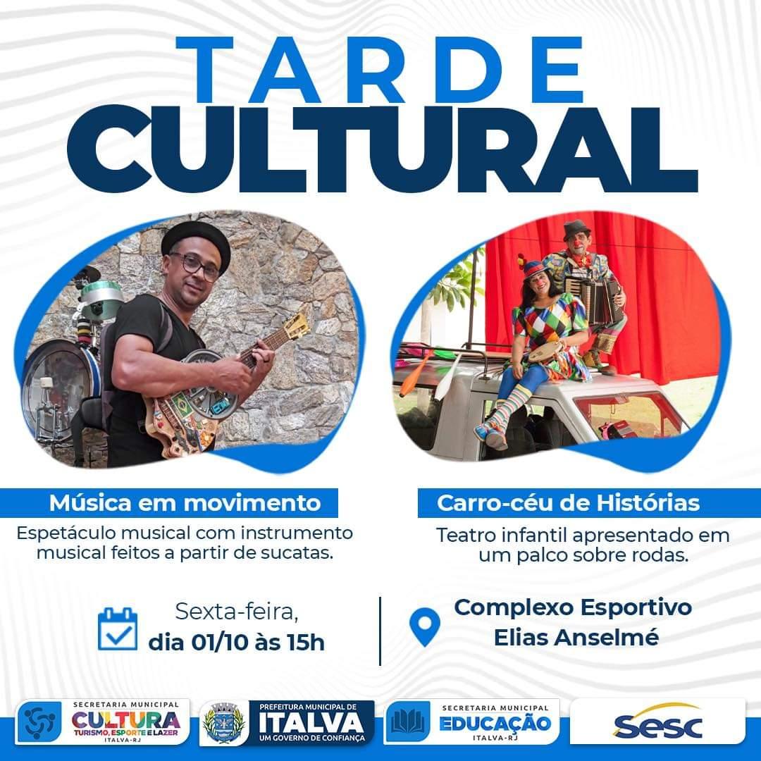 ITALVA: PROJETO TARDE CULTURAL ACONTECE NESTA SEXTA-FEIRA (01)