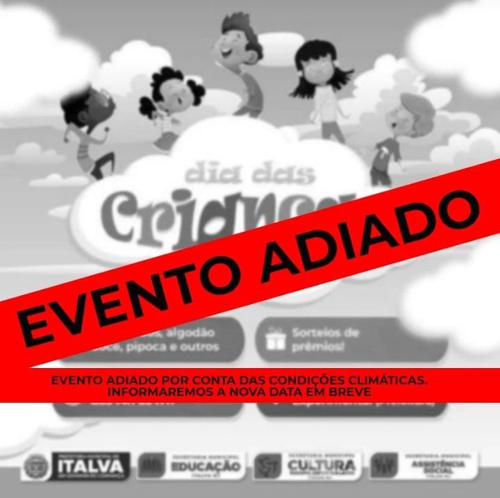 Prefeitura de Italva adia festa do dia das crianças