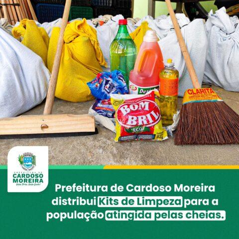 Prefeitura municipal de Cardoso Moreira distribui kits com material de limpeza