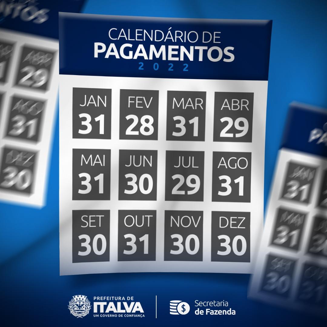 Prefeitura de Italva divulga calendário de pagamentos para servidores