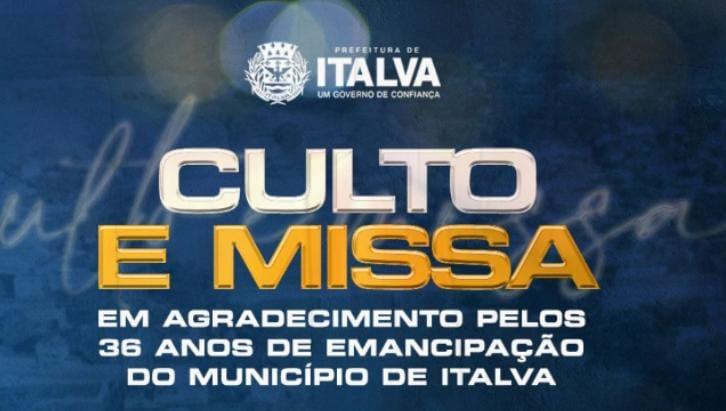 PREFEITURA DE ITALVA CONFIRMA ATRAÇÕES ADICIONAIS PARA A FESTA DE 2022. CULTO E MISSA TAMBÉM CONFIRMADOS