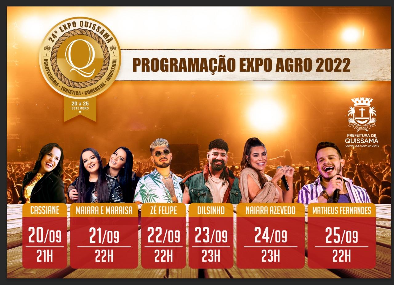 24ª Expo Quissamã com shows nacionais entre os dias 20 a 25 de setembro no Parque de Exposições