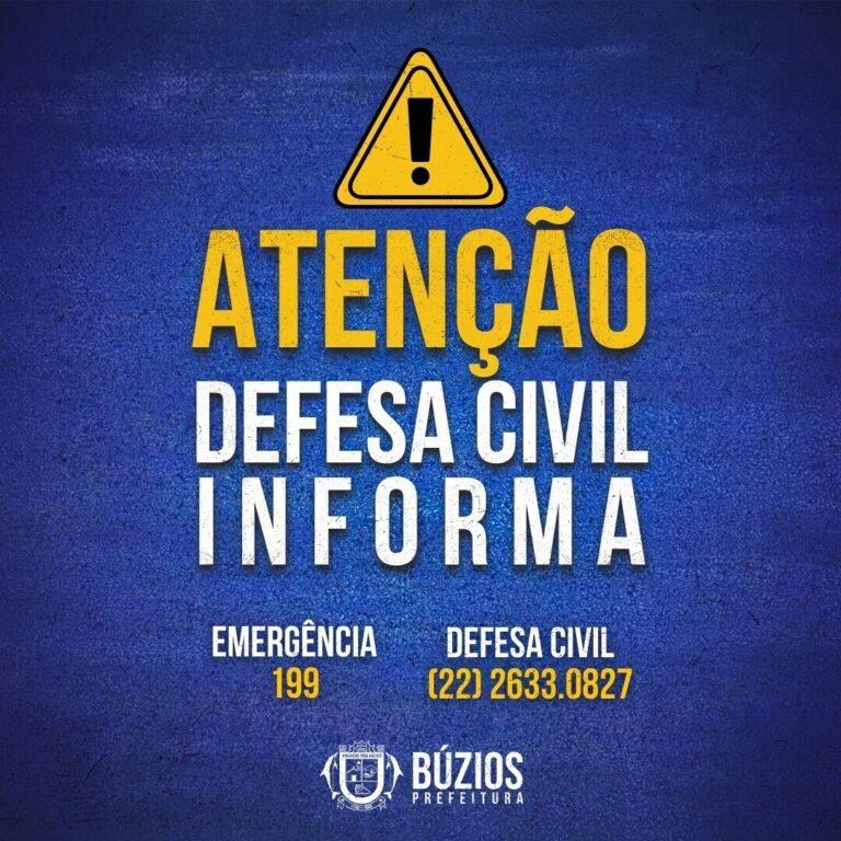 Defesa Civil emite alerta para condições climáticas
