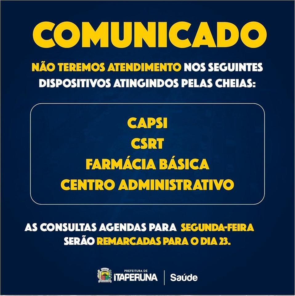 NOTA DE UTILIDADE PÚBLICA - Comunicado da Secretaria de Saúde de Itaperuna