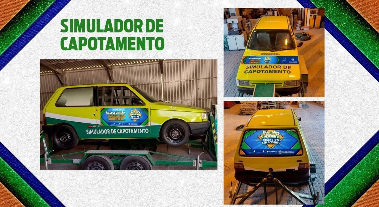 Detran.RJ leva para a Sapucaí carro simulador de capotamento