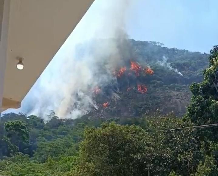 Cardoso Moreira - Fogo consome vegetação em serra de São Joaquim