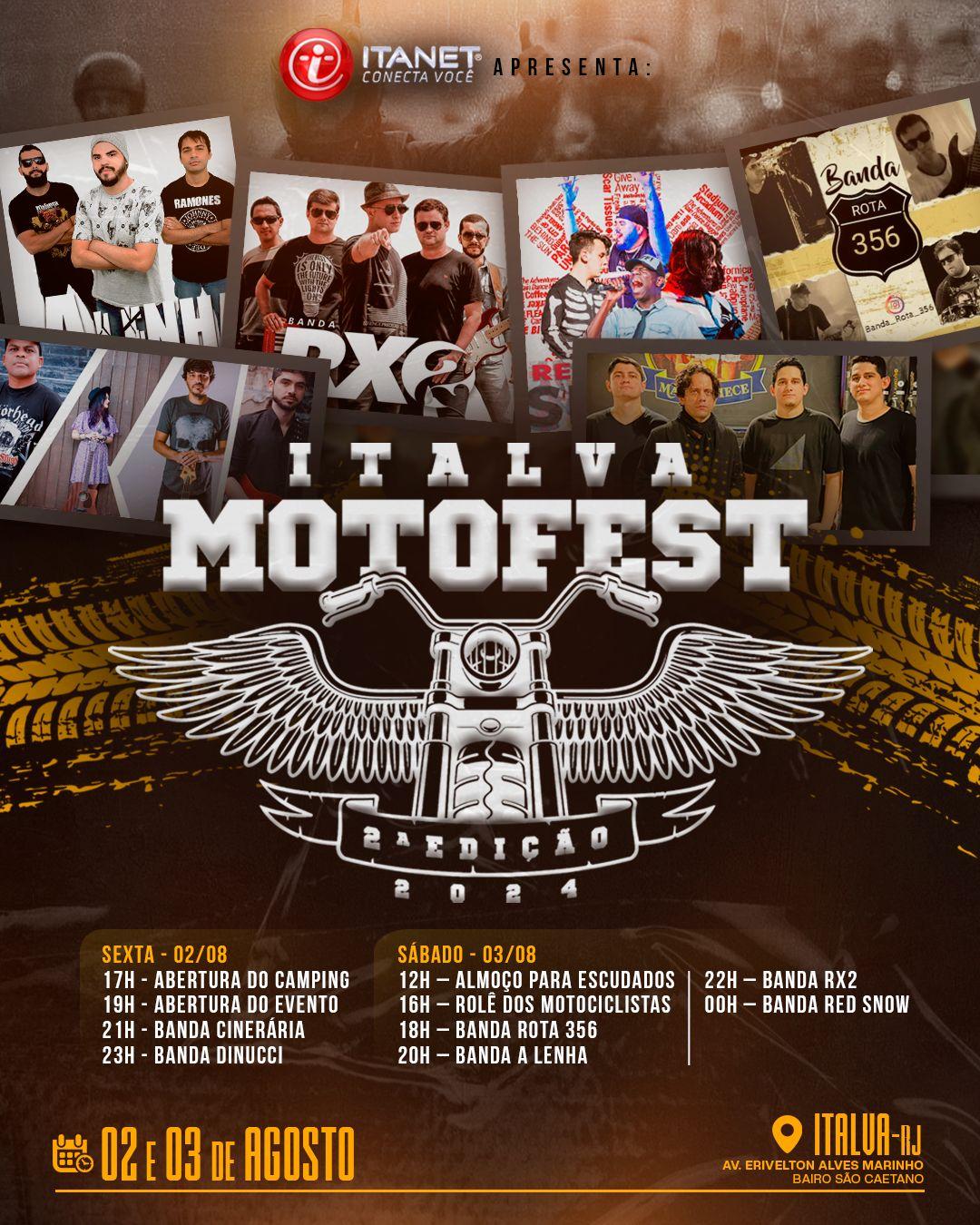 Italva receberá 2ª edição do MotoFest dias 02 e 03 de Agosto