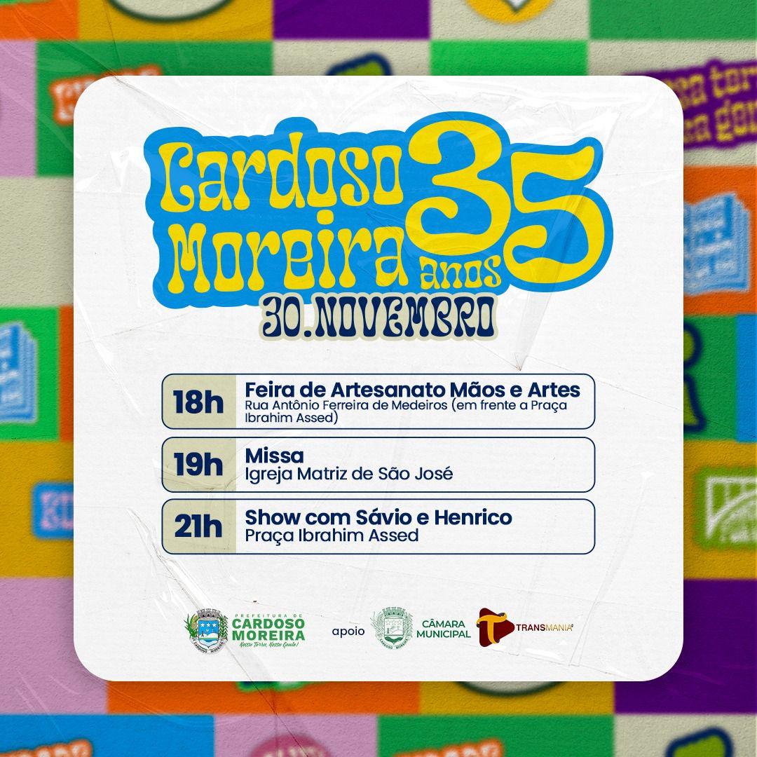 Cardoso Moreira comemora 35 anos com programação especial