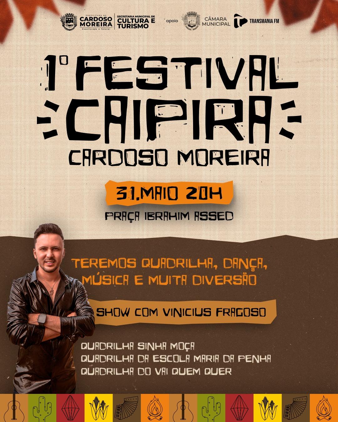 Cardoso Moreira realiza 1º Festival Caipira com música, quadrilhas e cultura popular