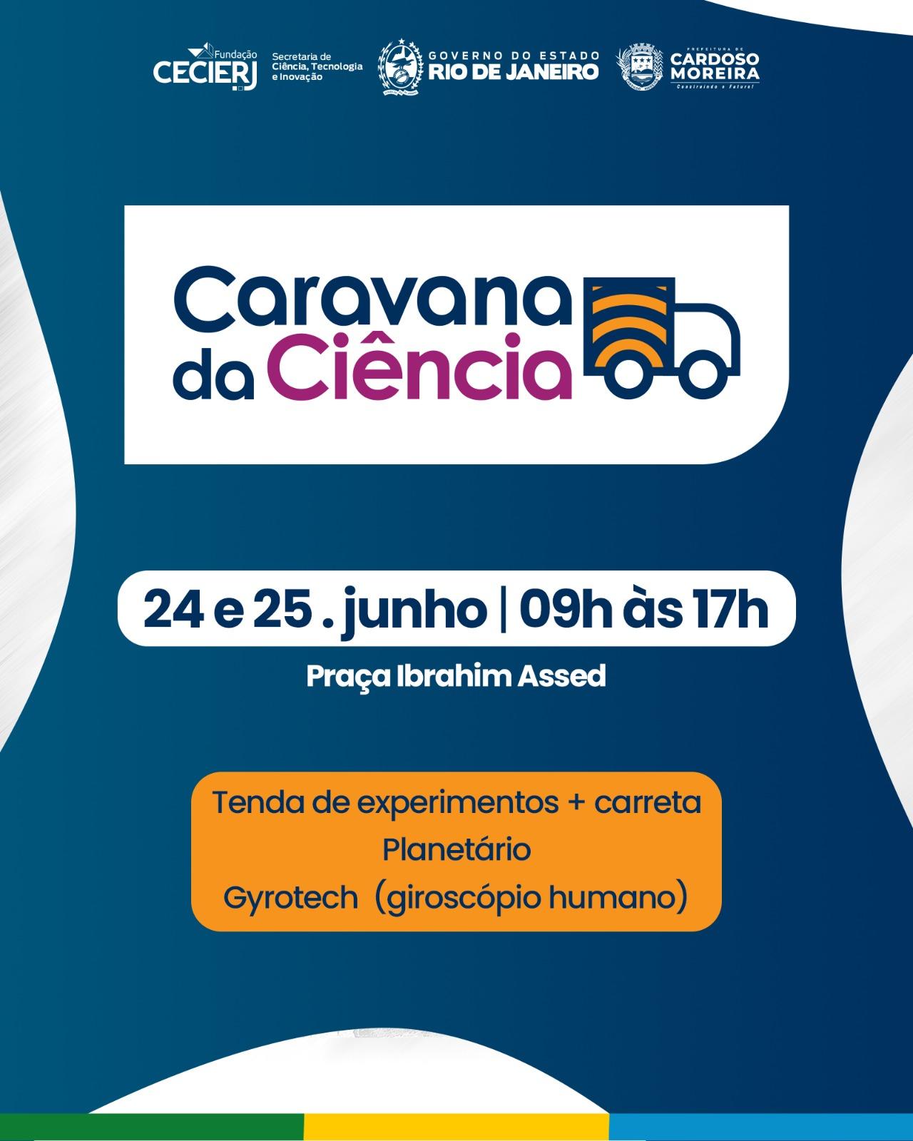 Caravana da Ciência leva conhecimento e interatividade à Praça Ibrahim Assed em Cardoso Moreira