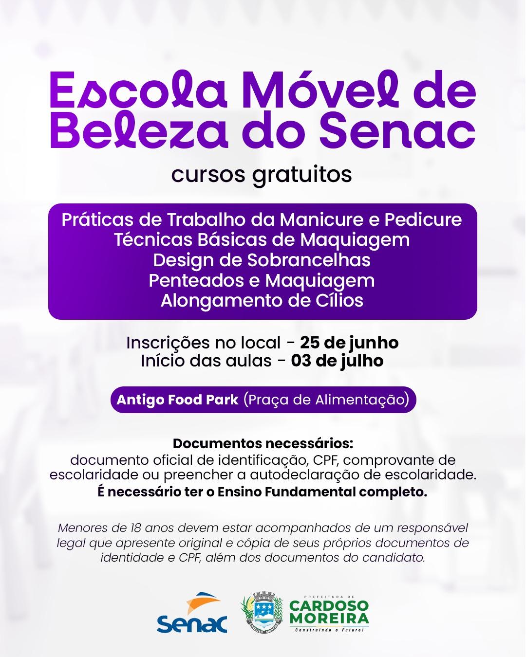 Escola Móvel de Beleza do Senac RJ leva mais de 110 vagas gratuitas em cursos de qualificação profissional ao norte fluminense