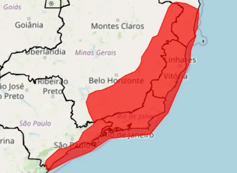 INMET divulgou alerta de grande perigo com muita chuva para todo o RJ