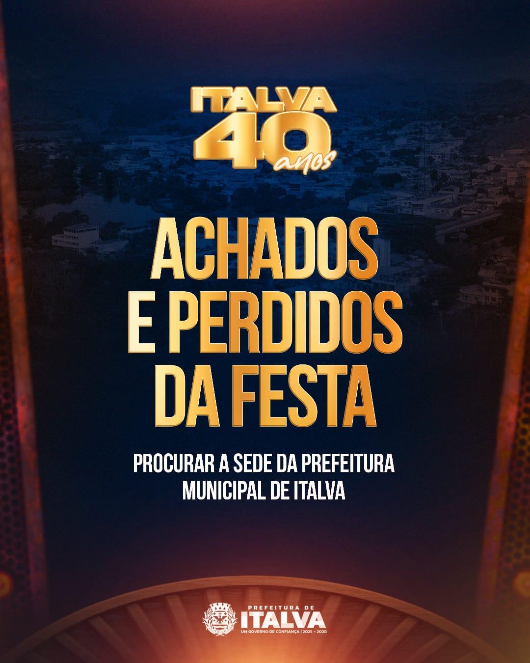 Achados e perdidos da Festa de Italva 