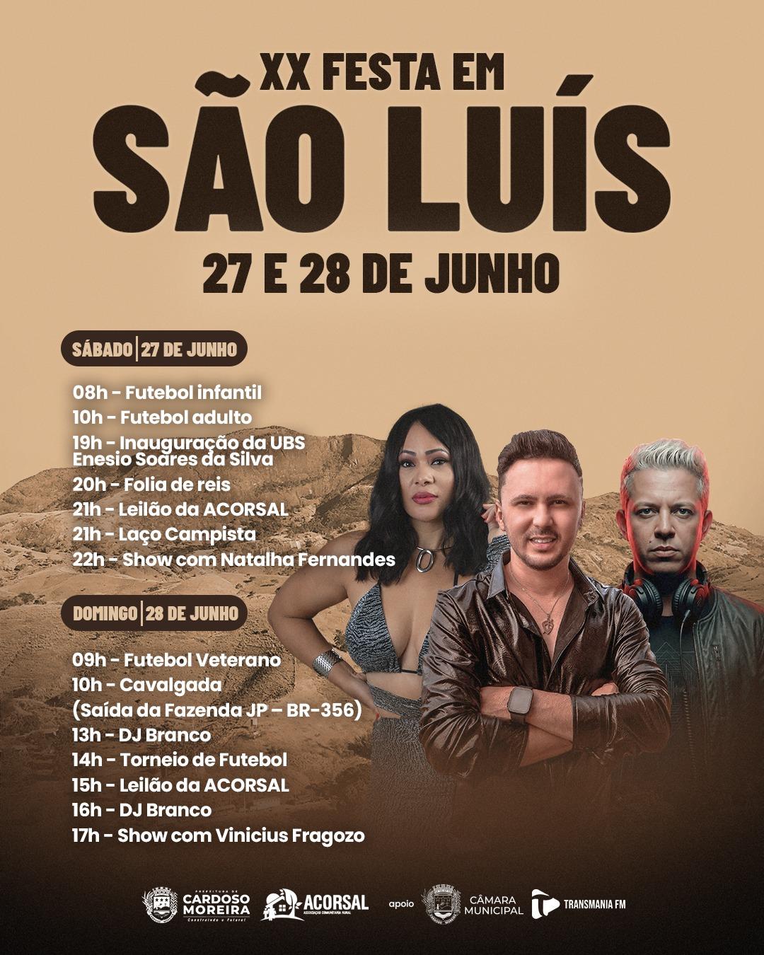 Cardoso Moreira se prepara para XX Festa de São Luís nos dias 27 e 28 de junho