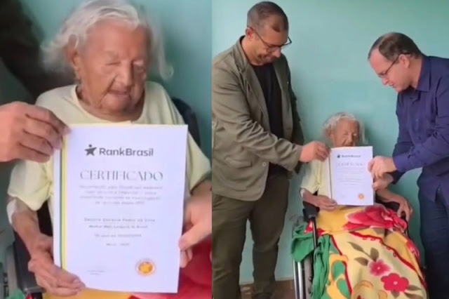 Centenária de Itaperuna é reconhecida como a mulher mais idosa do Brasil