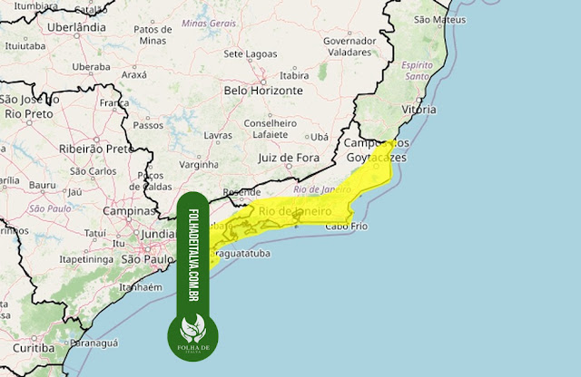 INMET emite alerta amarelo para vendaval na Região Norte e Noroeste Fluminense