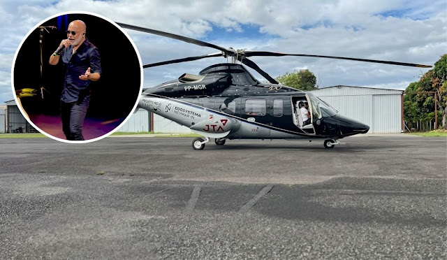 Helicóptero em que cantor Rick estava desapareceu na região serrana em SC