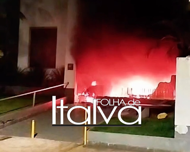 Homens encapuzados teriam invadido e ateado fogo na Sede da Águas de Pádua 