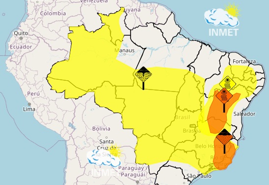 INMET coloca o estado do Rio de Janeiro em alerta de fortes tempestades