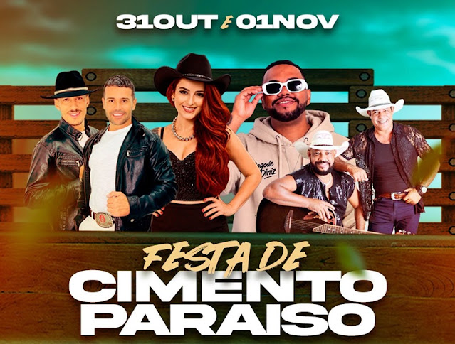 Prefeitura de Italva divulga programação da Festa de Cimento Paraíso
