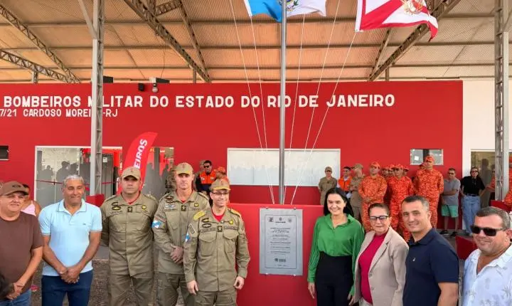 Cardoso Moreira inaugura Destacamento do Corpo de Bombeiros Militar e conquista estrutura permanente de atendimento