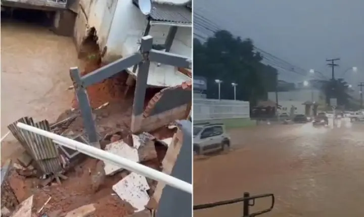 Chuvas na manhã desta terça-feira causa transtornos em Bom Jesus do Itabapoana 