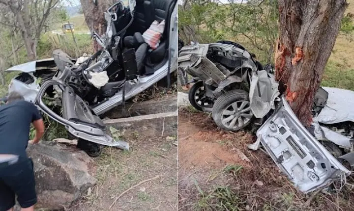 Grave acidente deixa dois jovens mortos na BR 356 entre Itaperuna e Retiro do Muriaé