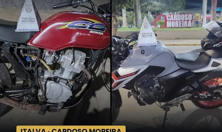 Polícia apreende duas motos irregulares em Italva e Cardoso Moreira